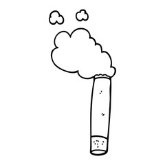line drawing cartoon cigarette
