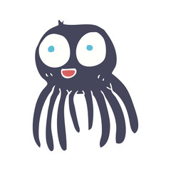 flat color illustration of a cartoon spider