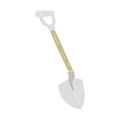 flat color illustration of a cartoon shovel