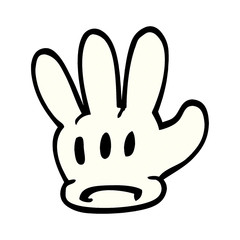 Naklejka premium traditional cartoon doodle glove