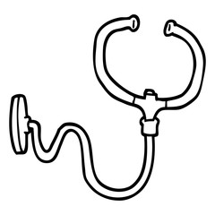 line drawing cartoon stethoscope