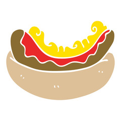 cartoon doodle of a hotdog