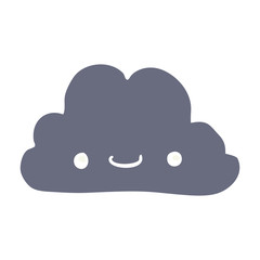 cute flat color style cartoon cloud