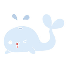 flat color style cartoon whale