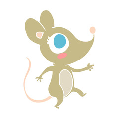 cute flat color style cartoon mouse