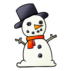cartoon doodle traditional snowman