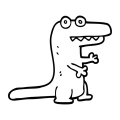 line drawing cartoon crocodile