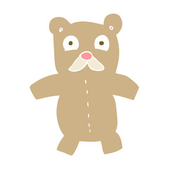 flat color illustration of a cartoon teddy bear