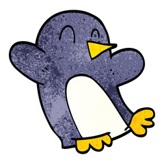 cartoon doodle christmas penguin
