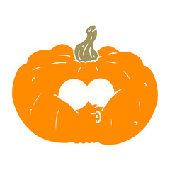 flat color style cartoon pumpkin