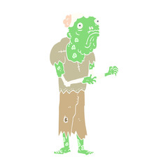 flat color style cartoon zombie