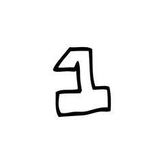 line drawing cartoon number 1