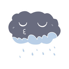 flat color style cartoon rain cloud