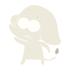 flat color style cartoon unsure elephant