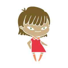 flat color style cartoon woman