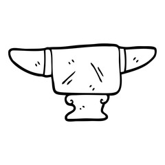 line drawing cartoon heavy old anvil