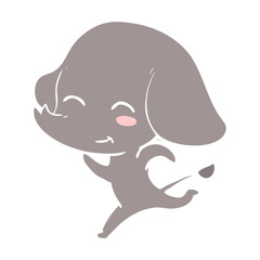 cute flat color style cartoon elephant running