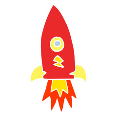 cartoon doodle space rocket