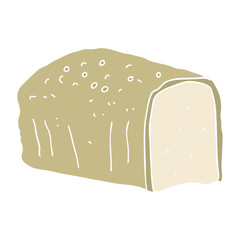 flat color illustration of a cartoon bread
