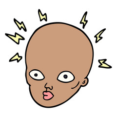 cartoon doodle bald head