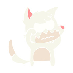 flat color style cartoon annoyed fox