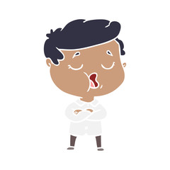 flat color style cartoon man talking