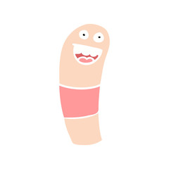 flat color illustration of a cartoon worm