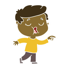 flat color style cartoon man talking