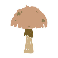 flat color style cartoon mushroom