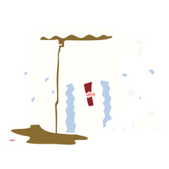 flat color style cartoon broken mug