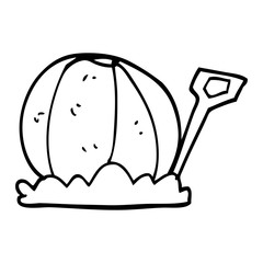 line drawing cartoon beachball and spade