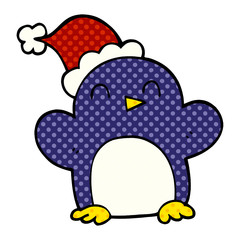 cartoon doodle christmas penguin