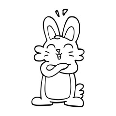 line drawing cartoon cute bunny