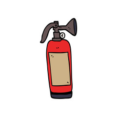cartoon doodle fire extinguisher