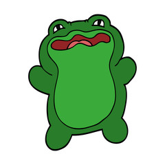 funny cartoon doodle frog