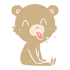 rude flat color style cartoon bear