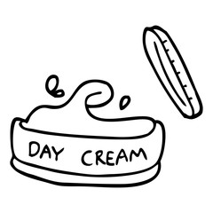 line drawing cartoon moisturizer jar