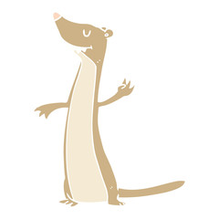 flat color style cartoon weasel