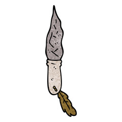 cartoon doodle of a stone dagger