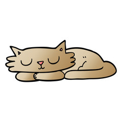 cartoon doodle sleeping cat