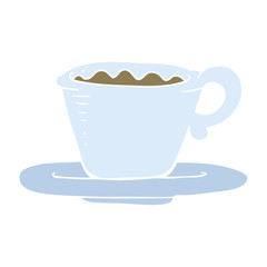 flat color illustration of a cartoon coffee cup