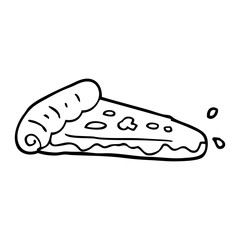 line drawing cartoon pizza slice