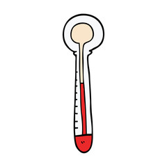 cartoon doodle hot thermometer