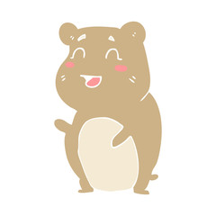 flat color illustration of a cartoon cute hamster