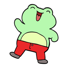 cartoon doodle frog