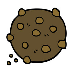 cartoon doodle chocolate chip cookie