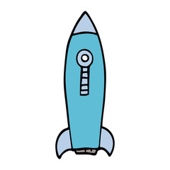 cartoon doodle space rocket