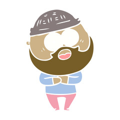 flat color style cartoon bearded man