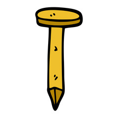 cartoon doodle brass nail