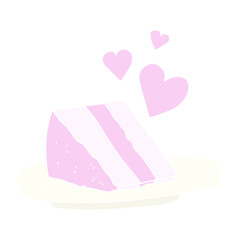 flat color illustration of a cartoon lovely cake